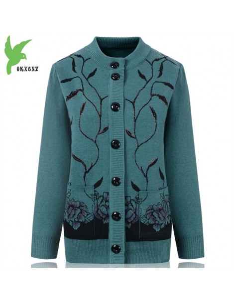 Cardigans New Spring Women Knit Wool Jacket Middle aged Mother Sweater Cardigan Casual Tops Embroidery Loose Large Size Coat ...