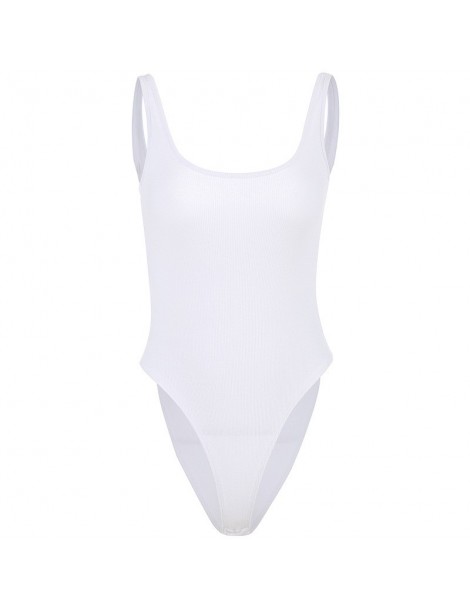 Bodysuits Summer White Sleeveless Bodysuit Women Vest Casual Romper Body Suit Female Bodycon Elegant Backless Bodies Ladies T...