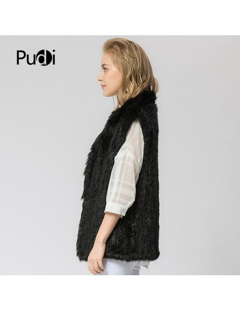Real Fur woman girl real rabbit fur vest jacket spring winter warm genuine rabbit fur knit coat vest black beige - naturalgre...