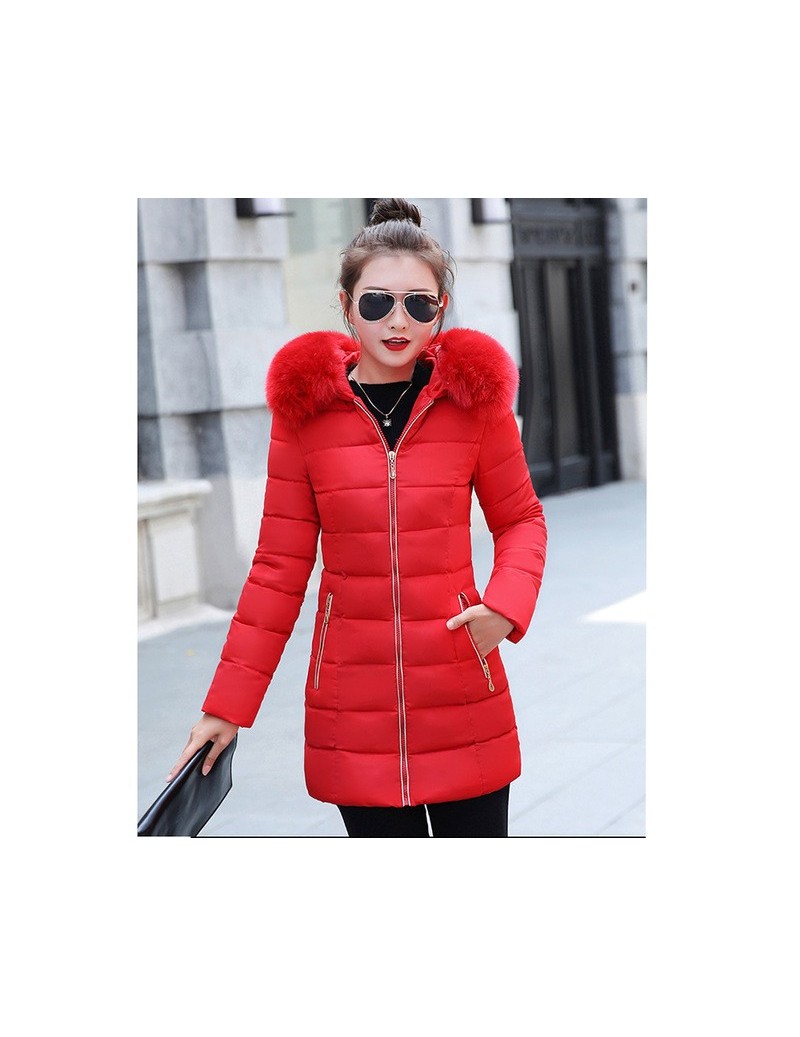 Women Winter Jacket 2019 New Fashion Artificial fur Hooded Parkas Warm Down Cotton Jacket Slim Large Size Medium Long Outerw...