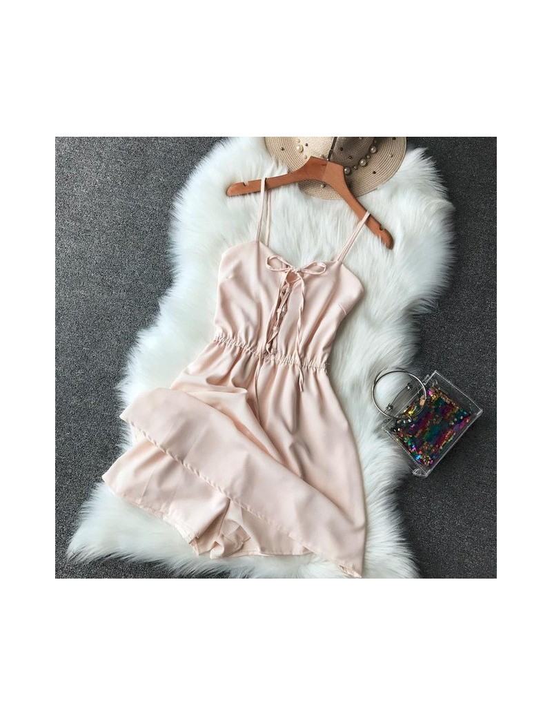 2019 New Women Playsuits Casual Solid Beach Bandage Jumpsuits Summer Gilrs Shorts Spaghetti Strap Bodysuits Bohe Sexy Overal...