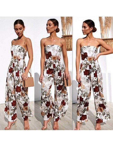 Jumpsuits 2019 Summer Elegant Sexy Jumpsuits Women Rompers Women's Print Casual Sleeveless Off The Shoulder Vacation Jumpsuit...