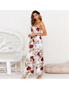 Jumpsuits 2019 Summer Elegant Sexy Jumpsuits Women Rompers Women's Print Casual Sleeveless Off The Shoulder Vacation Jumpsuit...