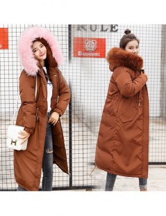 Parkas 2019 Winter Coat Women Down Parkas Ladies Long Thicken Slim Big Fur Collar Warm Down Jackets Female Plus Size Clothing...