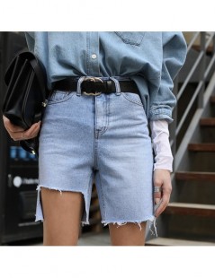 Shorts Fashion High Waist Blue Destroy Ripped Denim Shorts Female Summer High Street Casual Pockets Tassels Women Shorts Jean...