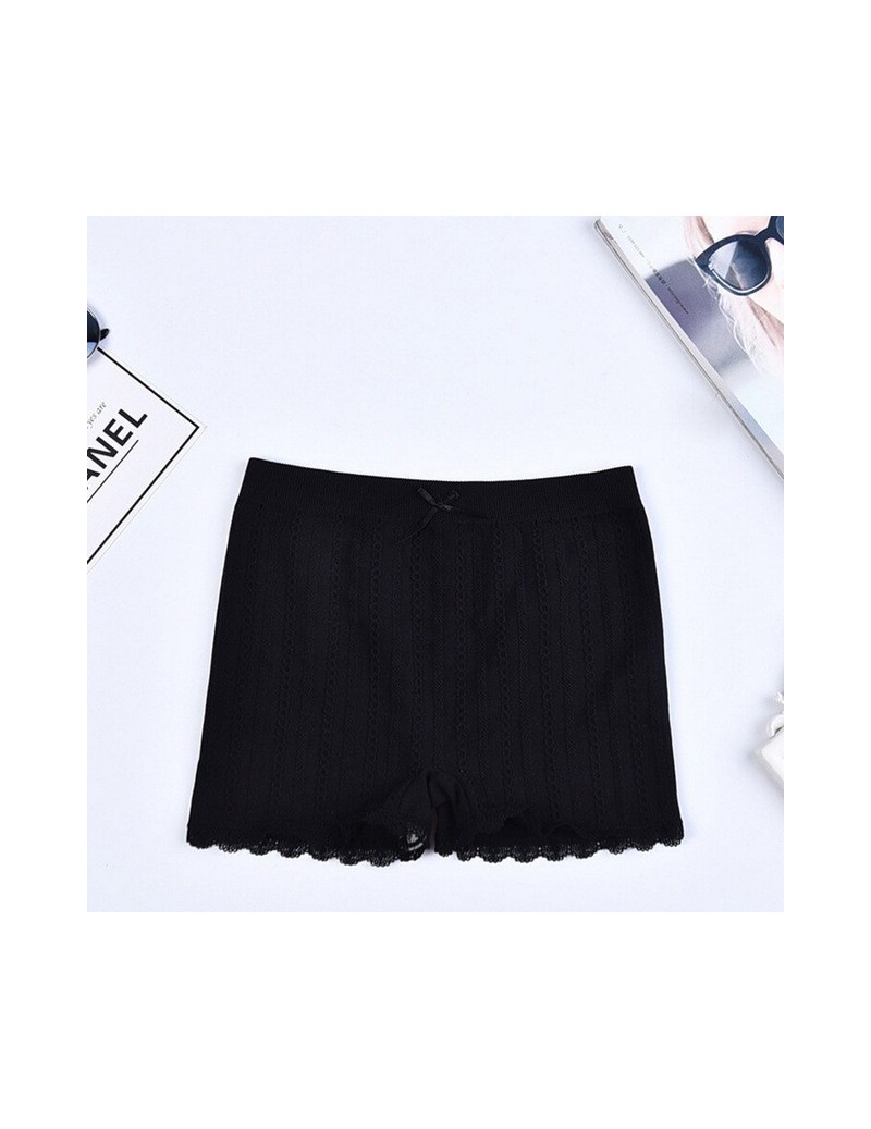 Hot Sales Women' S Casual Soft Seamless Lace Safety Pants Stretchy Cotton Shorts Summer Hot Trendy - Black - 5I111189753924-2