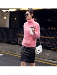 Pullovers new Europe women 100% real mink cashmere sweater female turtleneck sweater loose thickened base JN245 - color 015 -...
