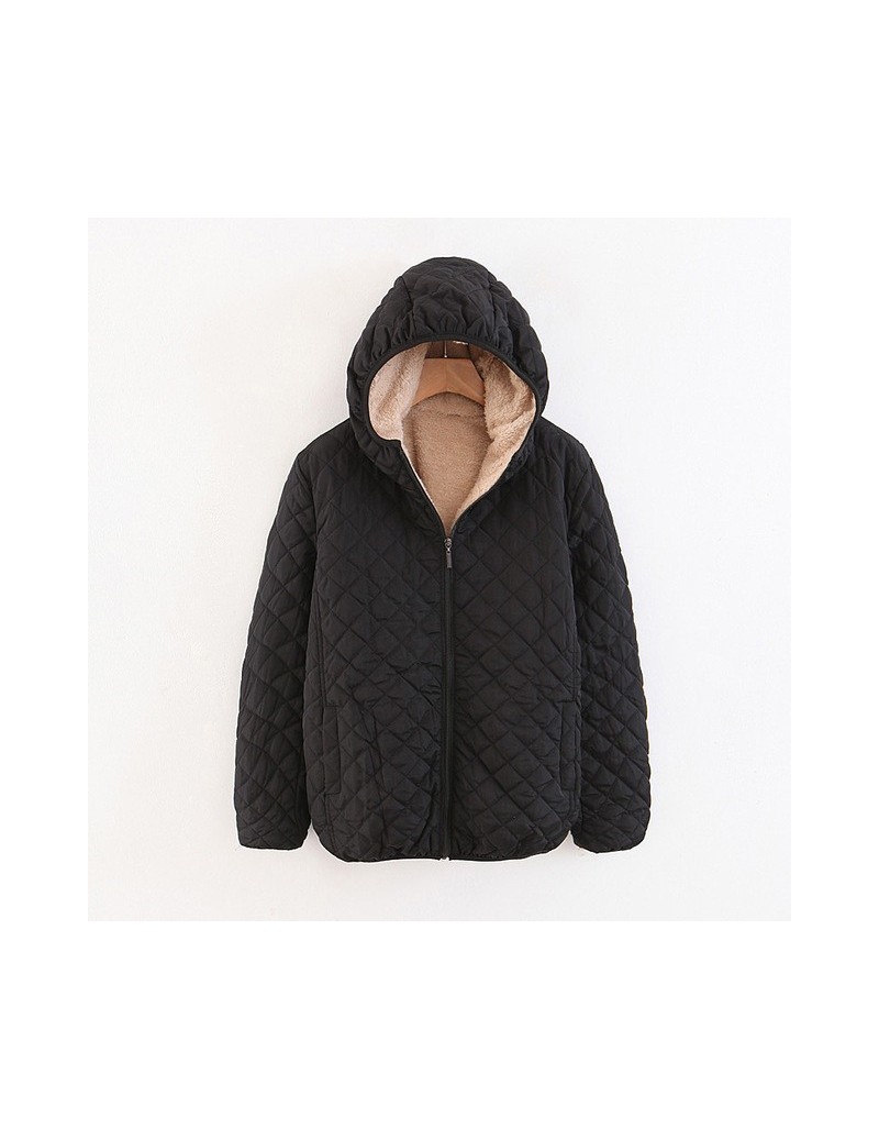 Parkas Autumn 2019 New Parkas Basic Jackets Female Women Plus Velvet Lamb Hooded Coats Cotton Winter Keep Warm Jacket Lady To...