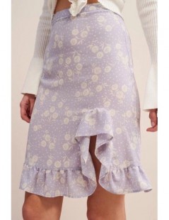 Skirts Women Daisy Flower Print High Waist Mini Skirt 2019 New Ruffle Irregular Sexy Fresh Mini Skirt - Pink - 414146290958-1...