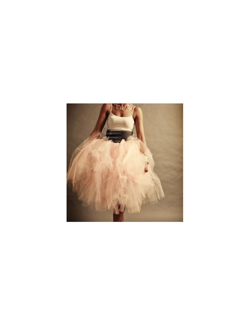 Skirts 2019 Puffy Midi Knee Length Adult Tutu Marsala Tulle Skirt High Waist Women Underskirt Wedding Bridal Skirt Lolita fal...