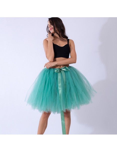 Skirts 2019 Puffy Midi Knee Length Adult Tutu Marsala Tulle Skirt High Waist Women Underskirt Wedding Bridal Skirt Lolita fal...