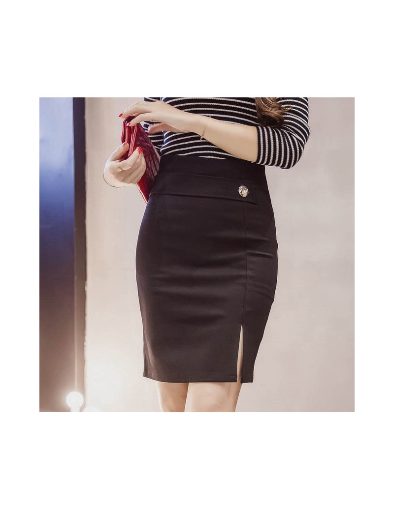 Skirts Plus Size Women Skirts High Waist Fashion Pencil Skirt Casual Bodycon Skirt Elegant Formal Stretch Fabrics Red Black -...