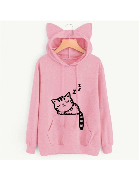 Hoodies & Sweatshirts New Cats Print Sweatshirt For Women 2019 Autumn Winter Clothes Hooded Hoody Lady Streetwear Women's pul...
