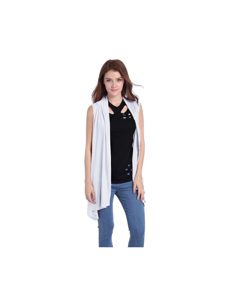 Women Vest Cardigan Coat Sleeveless Knitted Softly Bat Type Slim Outdoor Sportswear Jackets Fashion Female Outerwear - White...