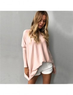 Pullovers Long Pullover Sweater 2019 Autumn Solid Long Sleeve Pullover Women Harajuku Knitted Sweater Casual Loose Jumpers Sw...