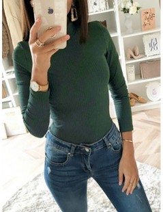 Bodysuits Sexy Solid Color Turtleneck Skinny Bodysuits Women 2019 New Spring Winter Keep Warm Long Sleeve Bodycon Sheer Bodys...