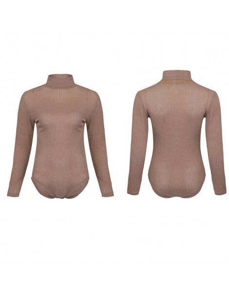 Bodysuits Sexy Solid Color Turtleneck Skinny Bodysuits Women 2019 New Spring Winter Keep Warm Long Sleeve Bodycon Sheer Bodys...