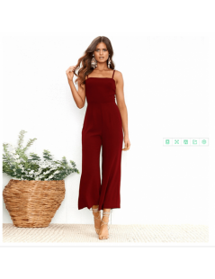 Jumpsuits Summer Long Jumpsuit New Sexy Sling Zipper Womens Rompers Jumpsuit Sexy Black Red Backless Sleeveless Party Jumpsui...