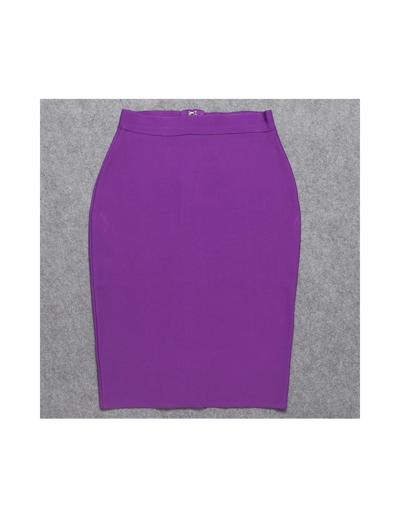 Skirts White Sexy Girl Bodycon Womens 2019 New Knee Length Midi hl Pencil Office High Waist Bandage Skirt - Lavender - 493959...