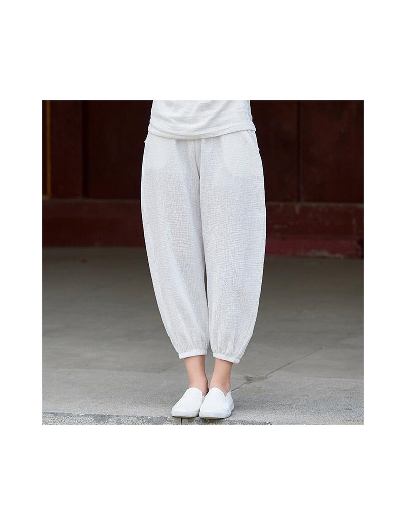 PLUS SIZE New 2019 Summer Ankle-length Baggy Lantern Trousers Cotton Linen Pure Pants Maxi Knickers Autumn Big Size 5XL 6XL ...
