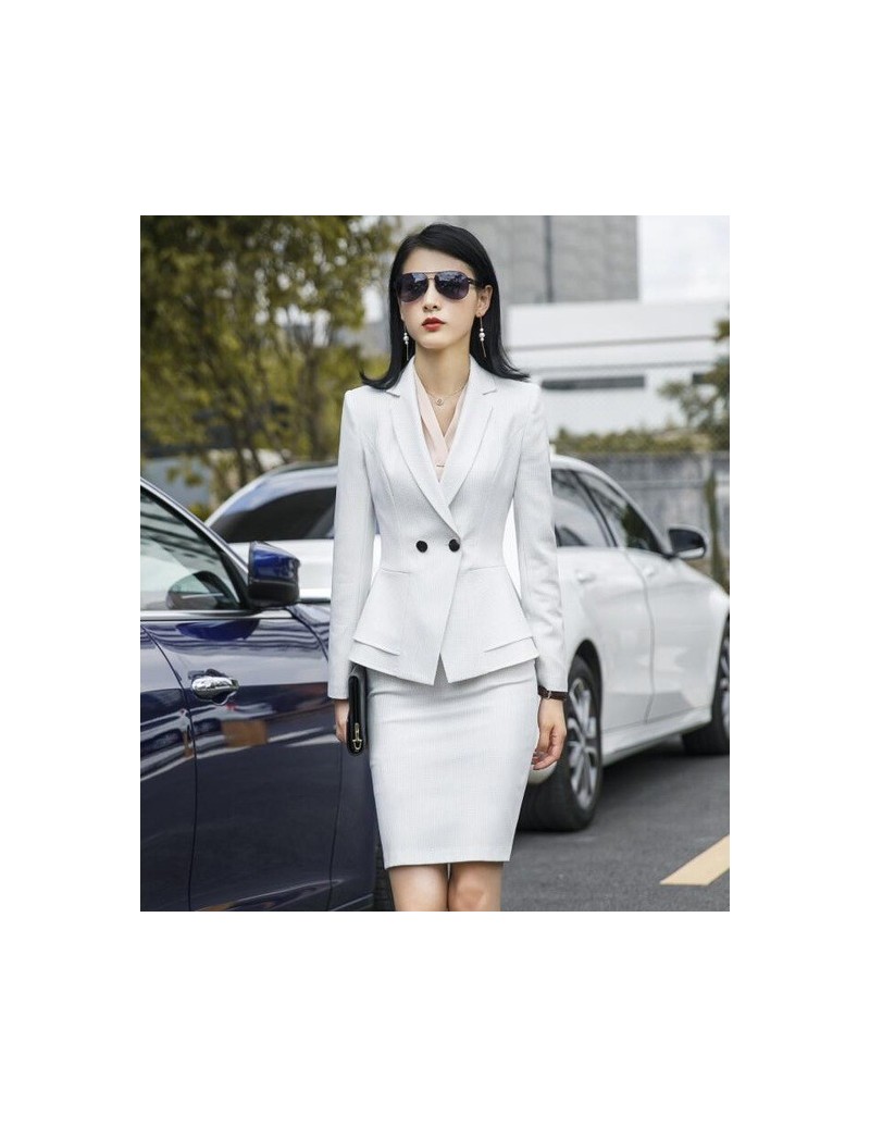New fashion women skirt suits OL formal elegant long sleeve slim dot blazer and skirt office ladies plus size Business work ...
