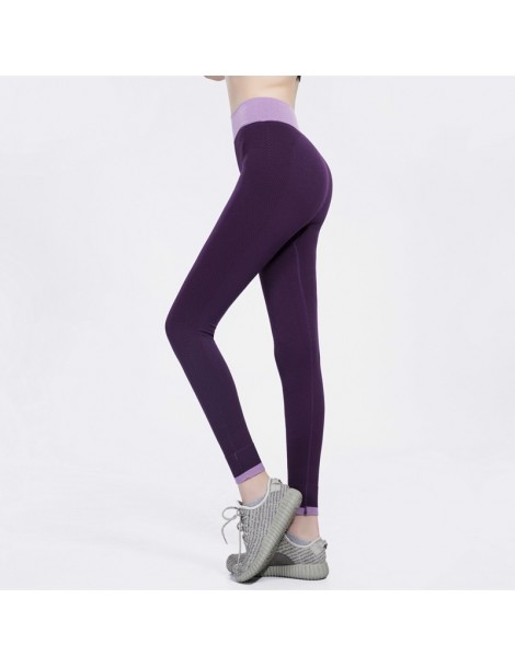 Leggings Sports pants female outdoor fitness running quick-drying nine points women's stitching tights women's fitness pant -...