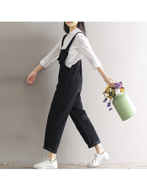 Pants & Capris Corduroy Pants Solid Women Vintage Buttons Pockets Overalls Mori Girl Casual Loose Autumn Artsy Trousers - 01 ...