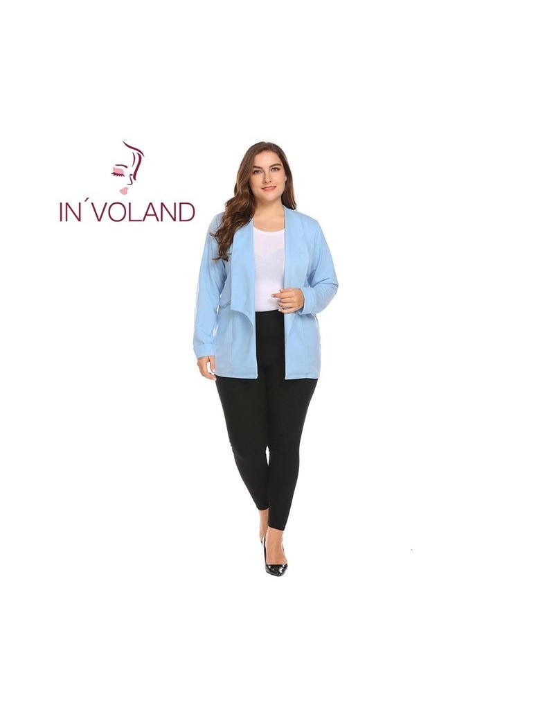 Blazers Plus Size L-4XL Women Blazer Suit Spring Autumn 2018 New Shawl Lapel Open Front Solid Zipper Large Jacket Top Big Siz...