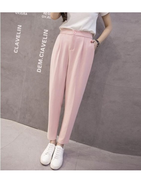 Pants & Capris 2018 Summer Women's Chiffon Ankle-Length Pants Female Loose Office Lady Autumn Harem Pants Korea Style Solid C...