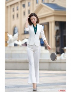 Pant Suits Formal Ladies Pant Suits for Women Business Suits White Blazer and Jacket Sets Work Wear Office Uniform Styles - B...