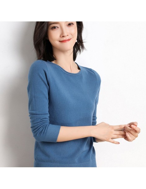 Pullovers Spring Autumn Winter New Women Lady Cashmere Wool Sweater Pullovers Solid O-Neck Casual Big Size Large Warm Wild Lo...