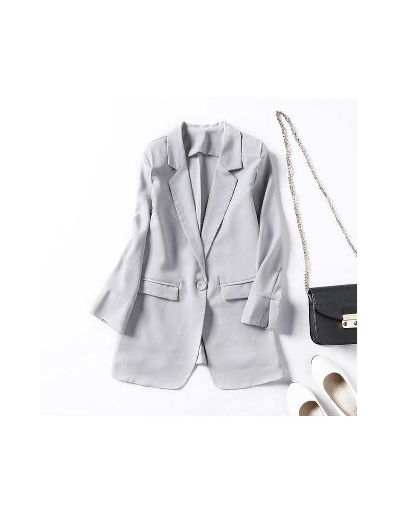 Elegant Blazer Women Chiffon White Suit Jacket Female Casual Streetwear Office Ladies Work Black Blazer And Jacket Women Q15...