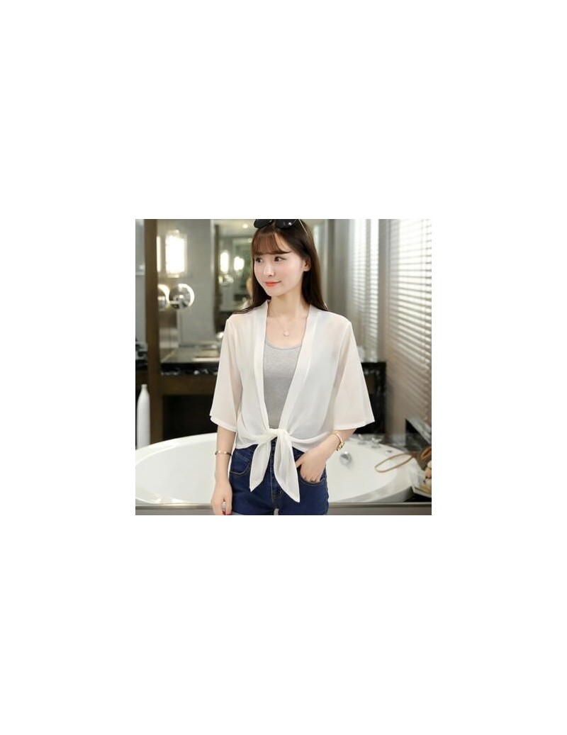 New Arrival Women'S Short Sleeve Solid Silk Sweater Knitting Shrug Lady Fashion Short Cardigans Sweater Waistcoat - White - ...