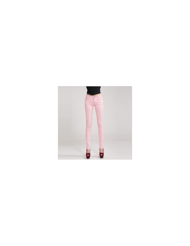 Women's Pencil Jeans Plus Size 32 Candy Pants 2019 Trousers Mid Waist Full Length Zipper Stretch Skinny Pants WKP348 - pink ...