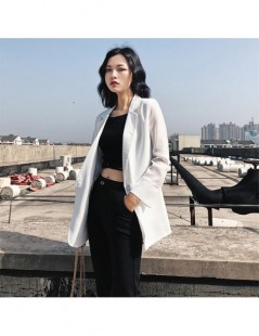 Blazers Elegant Blazer Women Chiffon White Suit Jacket Female Casual Streetwear Office Ladies Work Black Blazer And Jacket Wo...