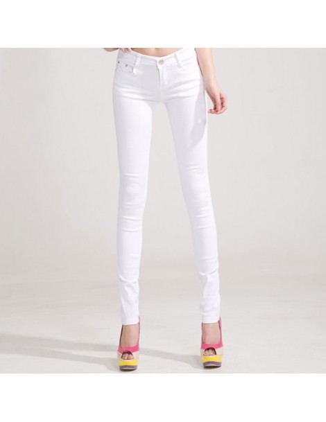 Jeans Women's Pencil Jeans Plus Size 32 Candy Pants 2019 Trousers Mid Waist Full Length Zipper Stretch Skinny Pants WKP348 - ...