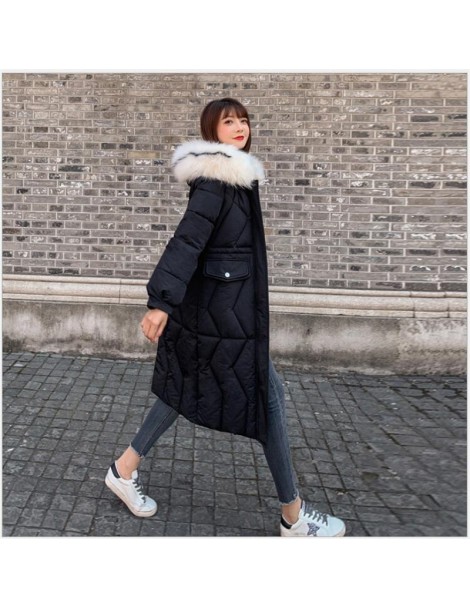 Parkas 2019 Fashion Women Winter Jacket Oversized With Fur Hooded Female Winter Parka Long Warm Thicken Women coats 260 - Bla...
