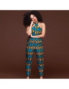 Jumpsuits Off Shoulder Dashiki African Ethnic Sexy Sleeveless Halter Rompers Womens Jumpsuit Summer Overall 2019 Casual One P...