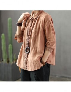 Blouses & Shirts 2019 New Style Cotton Linen Casual Fashion Long Sleeve Women Blouse turn-down Collar Loose Spring Female Blo...