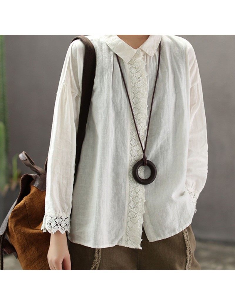 2019 New Style Cotton Linen Casual Fashion Long Sleeve Women Blouse ...