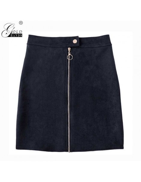 Skirts Suede Solid A Line Mini Short Skirts Women High Waist Button Zipper Sexy Harajuku Tube Skirts Female Saia Free Ship - ...