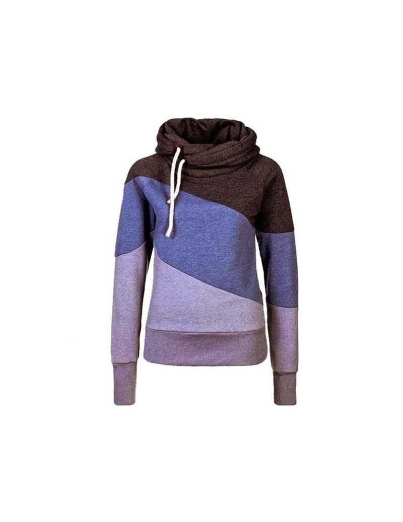 Hot Sale Women Autumn Hoodies Contrast Color Long Sleeves Hooded Pullover Thick Tops CXZ - As shown - 4P4154846760-4