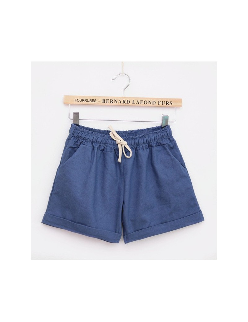 2015 Summer Style Shorts Candy Color Elastic With Belt Short Women SH222 - Blue - 4H3510313739-2