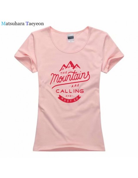 T-Shirts Fashion Summer The Mountains Are Calling Outdoorer T Shirt Hot Elling T-Shirt for Woman High Quality 100 % Cotton fo...