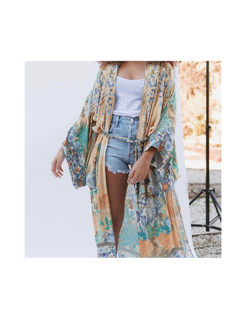 Blouses & Shirts 2019 New Bohemian Printed Plus Size Summer Beach Wear Kimono Cardigan Cover-ups Cotton Tunic Women Long Tops...