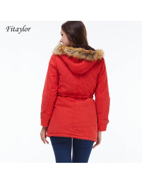 Parkas 2019 New Women Parkas Winter Plus Size Coat Thickening Cotton Winter Hooded Jacket Female Snow Outwear - orange - 4F30...