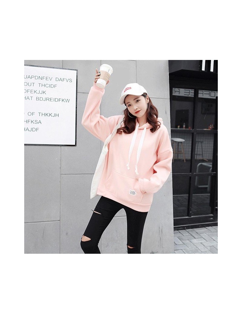 Hoodies & Sweatshirts Cute Women's Hoodies Pullover Jumper Hooded Long-sleeved Sweatshirts Tops New Solid Color Maiden Style ...