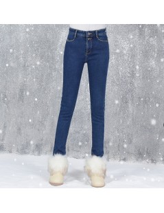 Jeans High Waist White Jeans Female 2019 Winter Velvet Pants Thick Warm Stretch Jean Slim Femme Skinny Winter Pencil Pants Fo...