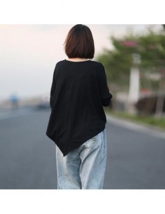 T-Shirts Autumn New Irregular Solid Color O-neck All-match Women Cotton T-shirt 2019 Casual Fashion Long Sleeve Females T-shi...