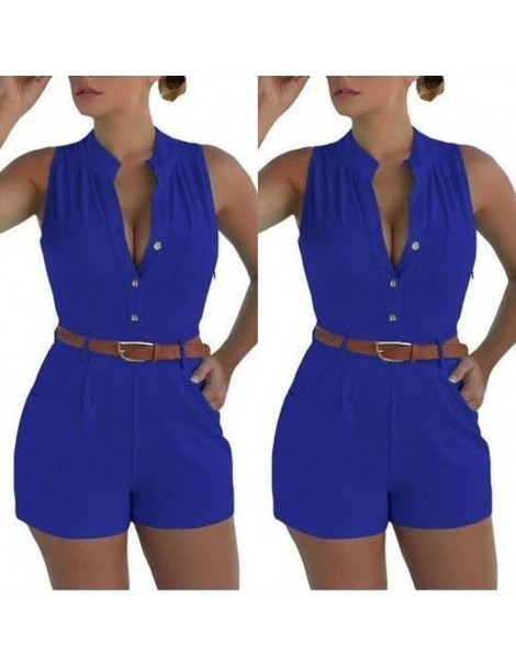 Rompers Women Strap Short Jumpsuits New Pants Back Bow Leg Playsuit Office Workplace Loose Jumpsuit Button Solid Casual Plays...